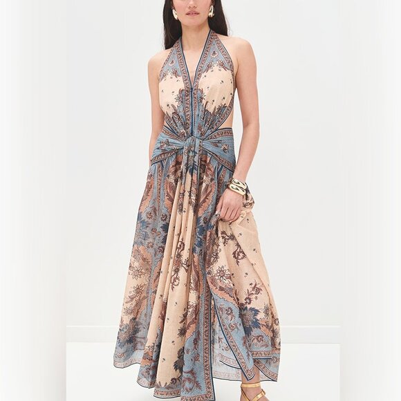 Zimmermann Dresses & Skirts - ZIMMERMANN Ascension open-back printed cotton-voile halterneck maxi dress